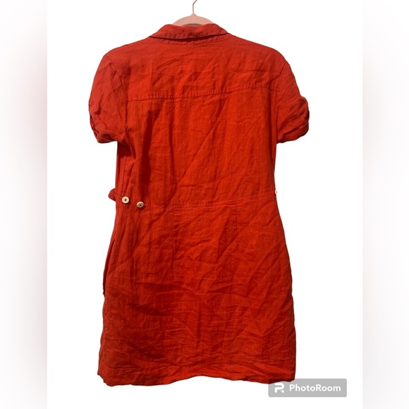 Free people red linen button down dress size XS - Picture 2 of 5
